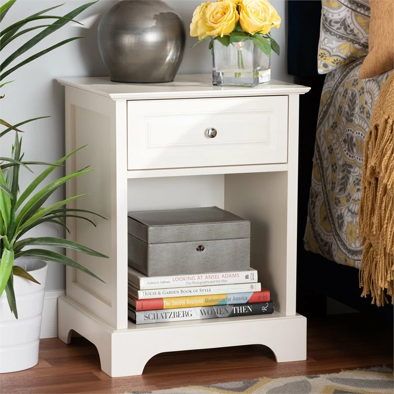 Coupon ๐ Baxton Studio Chase Modern Transitional White Finished 1-Drawer Wood End Table ๐ฅ - Image 7