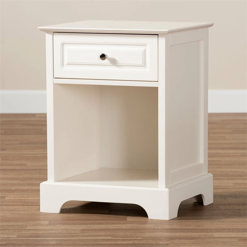 Coupon ๐ Baxton Studio Chase Modern Transitional White Finished 1-Drawer Wood End Table ๐ฅ - Image 8