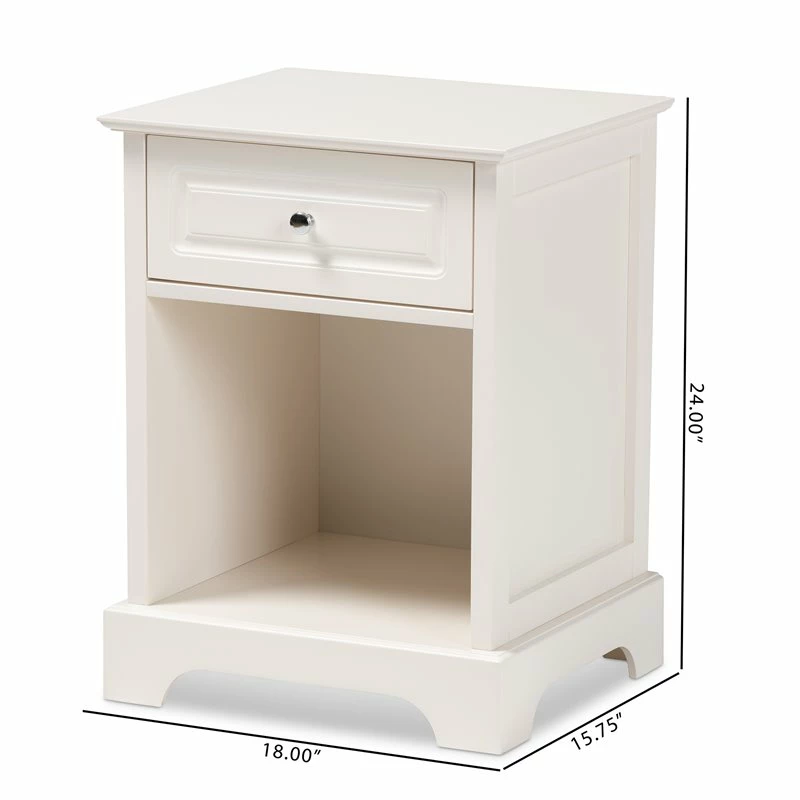 Coupon ๐ Baxton Studio Chase Modern Transitional White Finished 1-Drawer Wood End Table ๐ฅ - Image 9