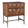 New ⌛ Origins By Alpine Trig Wood 2 Drawer Nightstand In Antique Brown 🔔