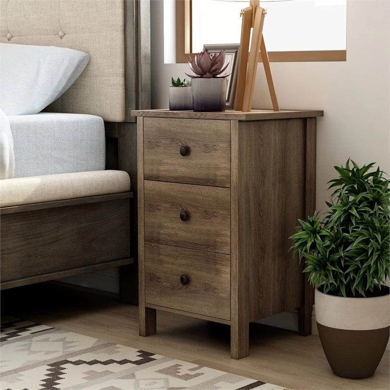 Brand new โค๏ธ Furniture Of America Daena Rustic Wood 3-Drawer Nightstand In Distressed Walnut ๐ - Image 6