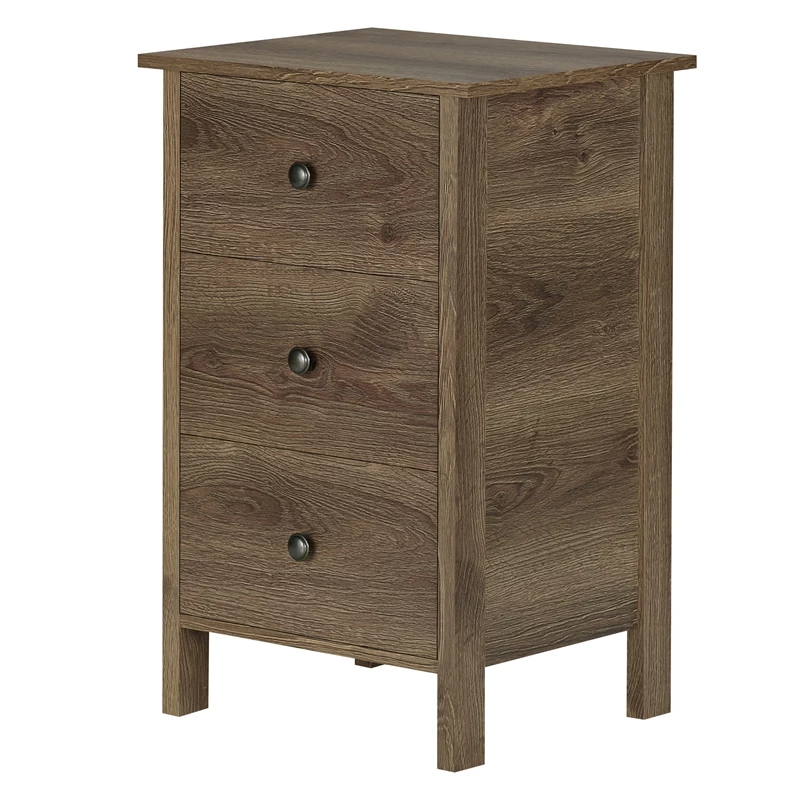 Brand new โค๏ธ Furniture Of America Daena Rustic Wood 3-Drawer Nightstand In Distressed Walnut ๐