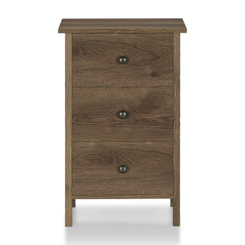 Brand new โค๏ธ Furniture Of America Daena Rustic Wood 3-Drawer Nightstand In Distressed Walnut ๐ - Image 2