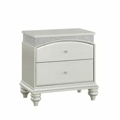 Best deal ๐ Bowery Hill Transitional 2 Drawer Nightstand In Platinum ๐