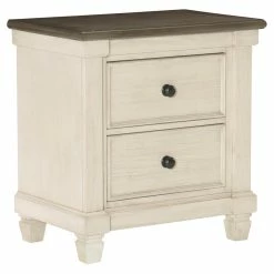 Budget ✨ Lexicon Weaver 2-Drawer Transitional Wood Nightstand In Antique White/Rosy Brown 🛒