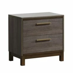 Cheapest 🎉 Allora Solid Wood 2-Drawer Nightstand In Antique Gray ⭐