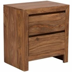 Cheap ๐งจ Allora Mid-Century Modern Sheesham Wood 2 Drawer Nightstand In Brown ๐ฅ