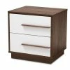 Top 10 🎉 Allora Mid-Century 2-Drawer Wood Nightstand In White And Walnut 💯