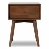 Best deal ❤️ Allora Mid-Century Modern Wood Night Stand In Brown Walnut 💯