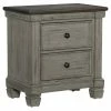 Promo 👏 Lexicon Weaver 2 Dovetail Drawers Wood Nightstand In Antique Gray 🥰