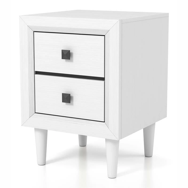 Coupon 😉 Furniture Of America Hetter Transitional Wood 2-Drawer Nightstand In White 🥰 - Image 2