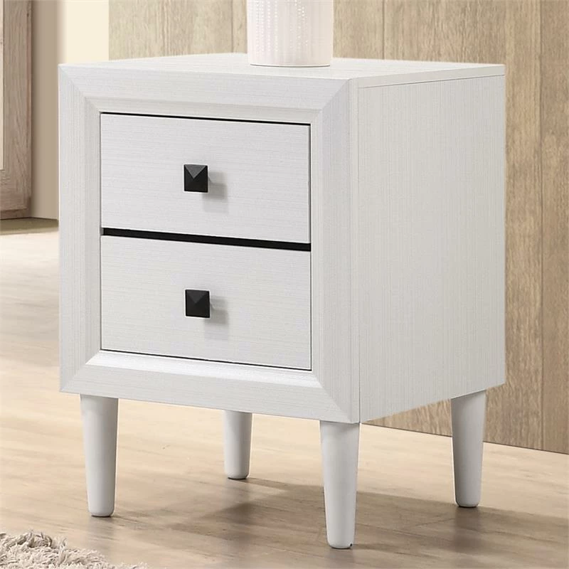 Coupon 😉 Furniture Of America Hetter Transitional Wood 2-Drawer Nightstand In White 🥰 - Image 4