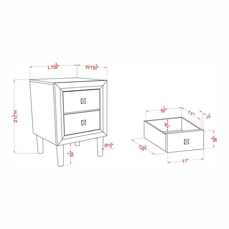 Coupon 😉 Furniture Of America Hetter Transitional Wood 2-Drawer Nightstand In White 🥰 - Image 7