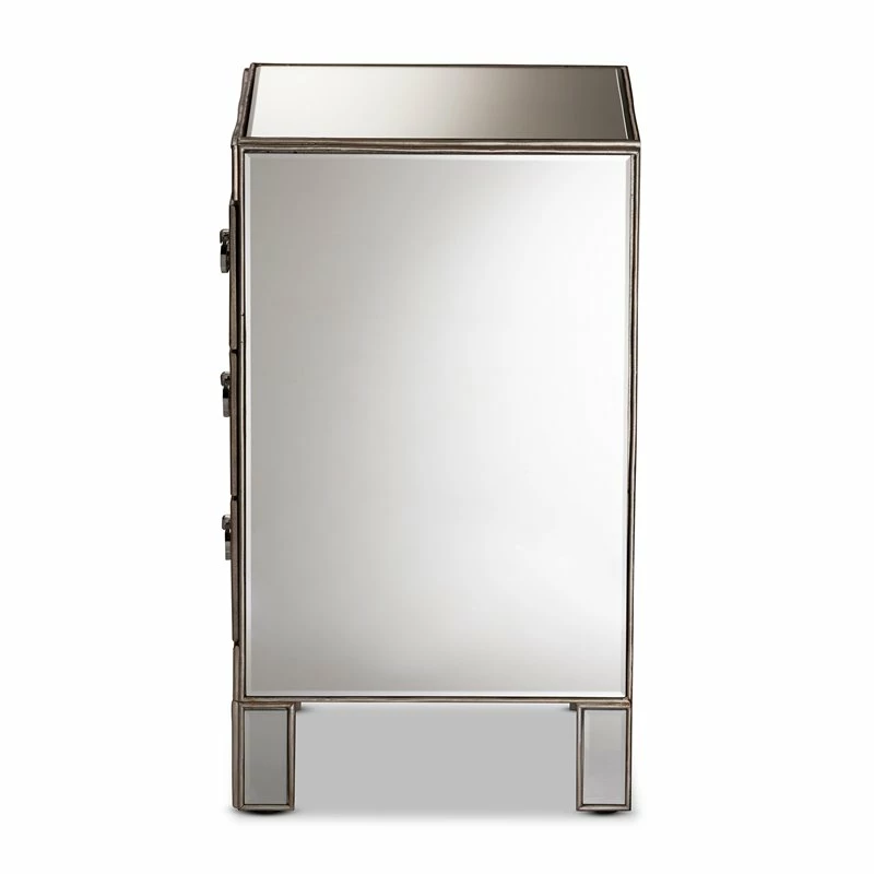 Brand new 🎉 Baxton Studio Ewan Contemporary Glam And Luxe Mirrored 3-Drawer End Table 🎁 - Image 4