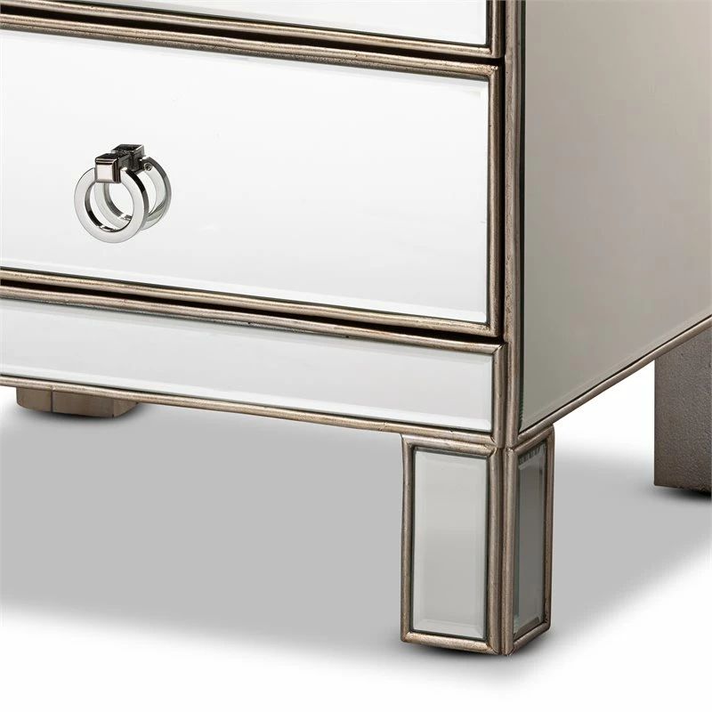 Brand new 🎉 Baxton Studio Ewan Contemporary Glam And Luxe Mirrored 3-Drawer End Table 🎁 - Image 6