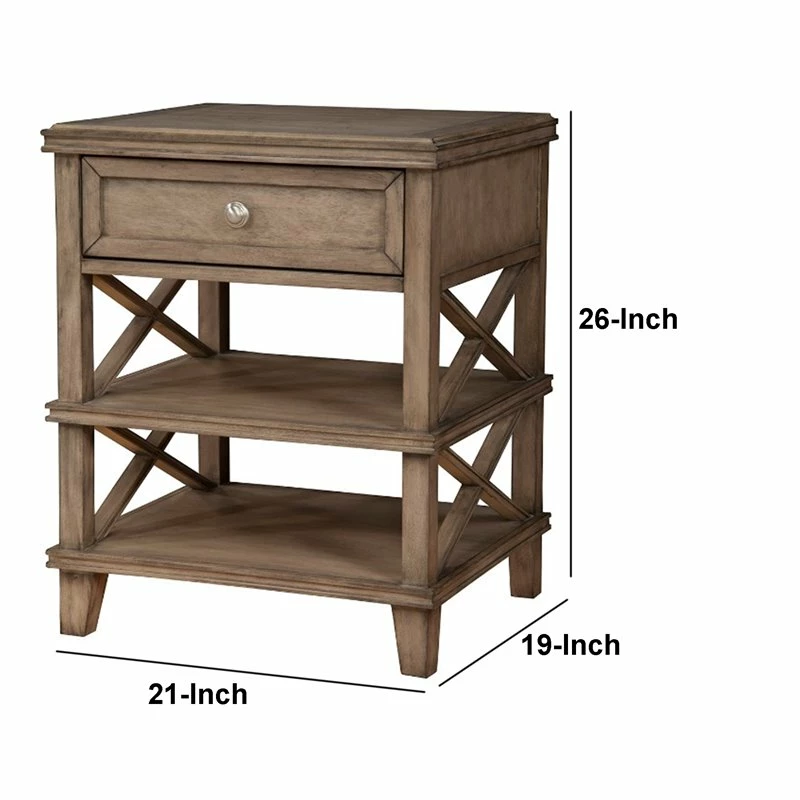 Cheapest ๐ Benjara 21" Transitional 1-drawer Mahogany Wood Nightstand In Brown ๐ - Image 5