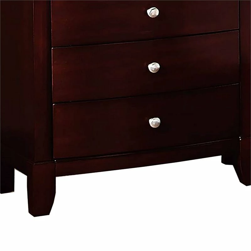 Cheapest ๐งจ Benjara 26" Transitional 3-drawer Wood Nightstand With Chamfered Legs In Brown ๐ - Image 3
