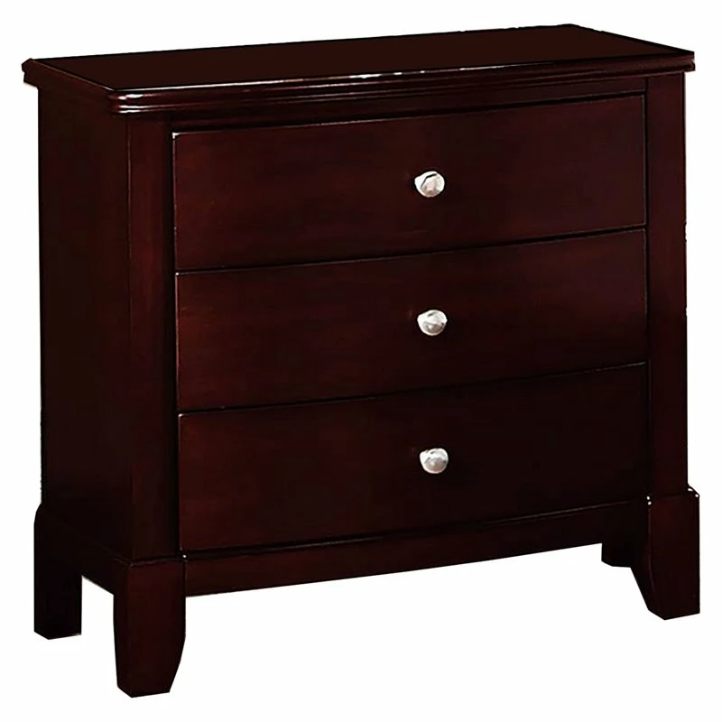 Cheapest ๐งจ Benjara 26" Transitional 3-drawer Wood Nightstand With Chamfered Legs In Brown ๐