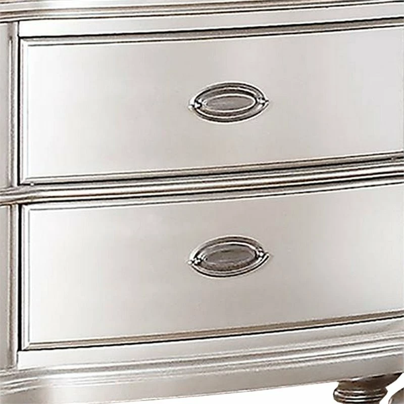 Hot Sale 😀 Benjara 28" Transitional 2-drawer Wood Nightstand With Turned Legs In Silver 😍 - Image 4