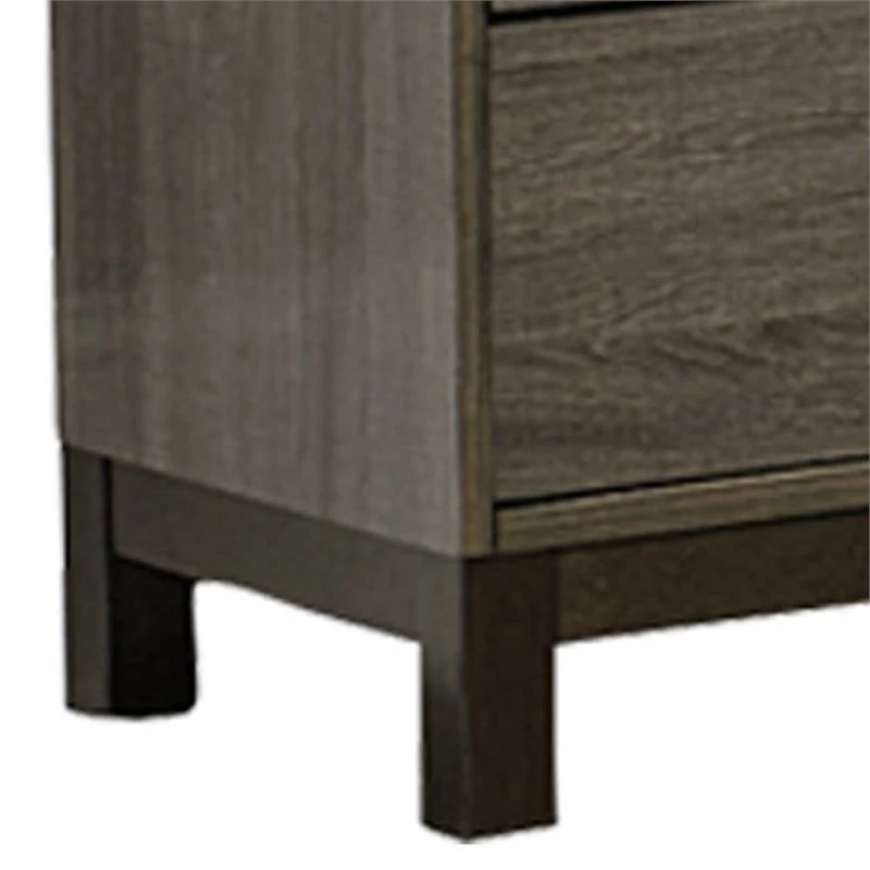 Outlet 😍 Benjara 15.5" 2-drawer Transitional Solid Wood Nightstand In Gray And Brown 🤩 - Image 4