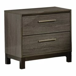 Outlet 😍 Benjara 15.5" 2-drawer Transitional Solid Wood Nightstand In Gray And Brown 🤩