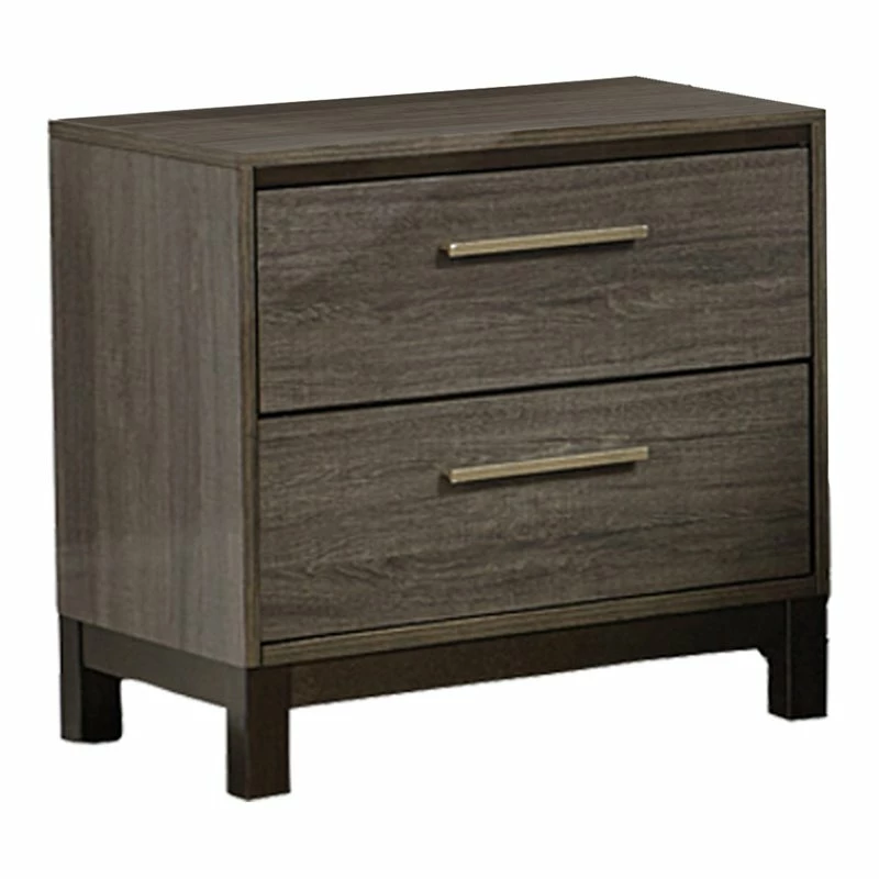 Outlet 😍 Benjara 15.5" 2-drawer Transitional Solid Wood Nightstand In Gray And Brown 🤩