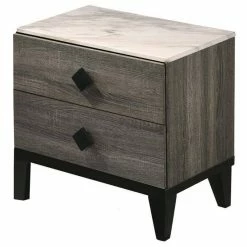 Coupon ✨ Benjara 15.35" 2-drawer Transitional Solid Wood Nightstand In Gray 😍