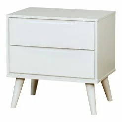 New 😉 Benjara 23.63" 2-drawer Transitional Solid Wood Nightstand In White 🔔