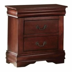 Wholesale 🥰 Benjara 15.43" Transitional Wood Nightstand With 2 Drawers In Cherry Brown 🔥