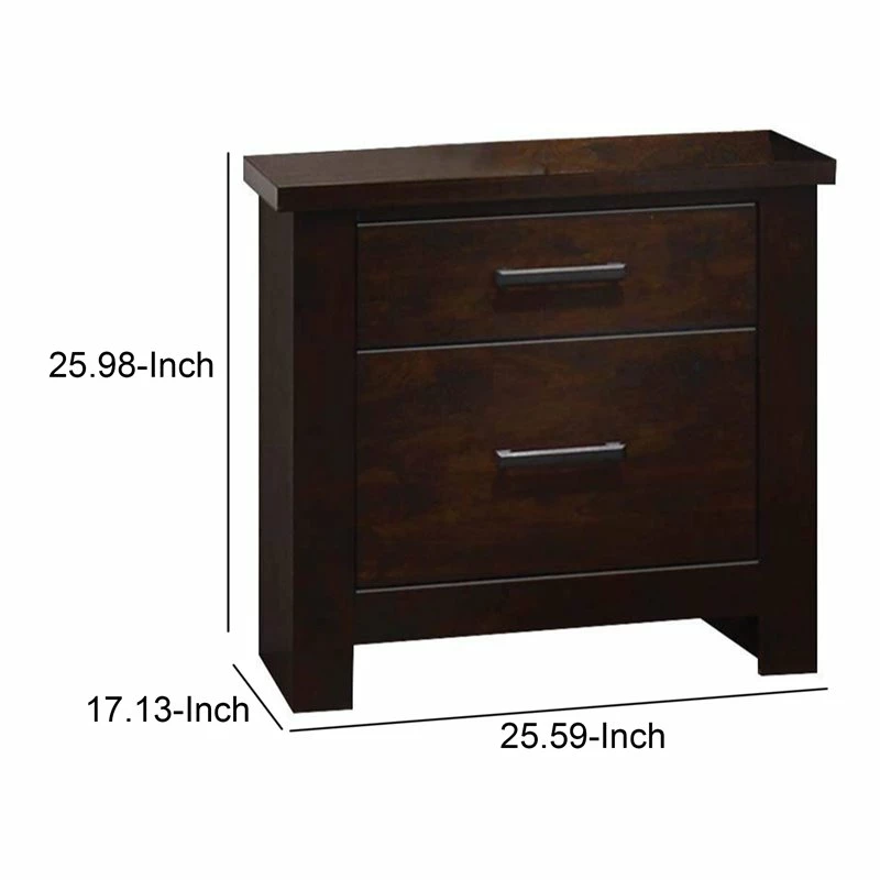 Brand new ๐คฉ Benjara 17.13" Transitional Solid Wood Nightstand With 2 Drawers In Brown โ - Image 5