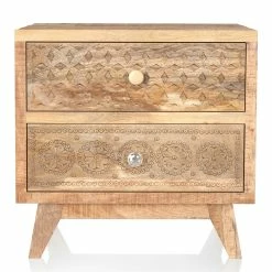 Deals 🎉 Furniture Of America Druze Rustic Wood 2-Drawer Nightstand In Natural Tone 👍