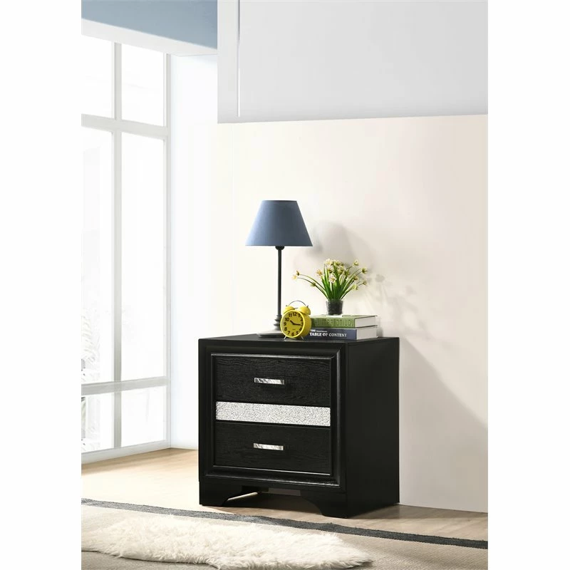 Brand new 🥰 Coaster Miranda Transitional 2 Drawer Nightstand In Black 😉 - Image 2