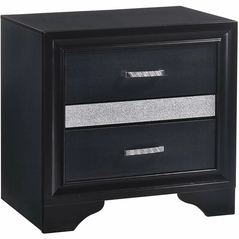 Brand new 🥰 Coaster Miranda Transitional 2 Drawer Nightstand In Black 😉