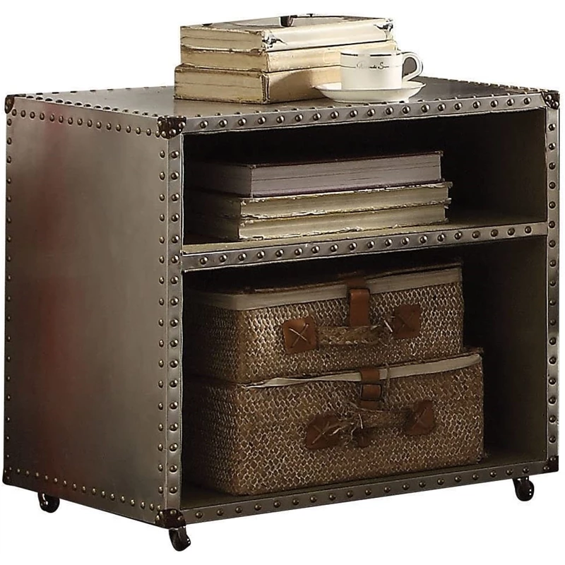 Brand new ๐ Bowery Hill Transitional Wood Nightstand With Nailhead Trim In Gray ๐