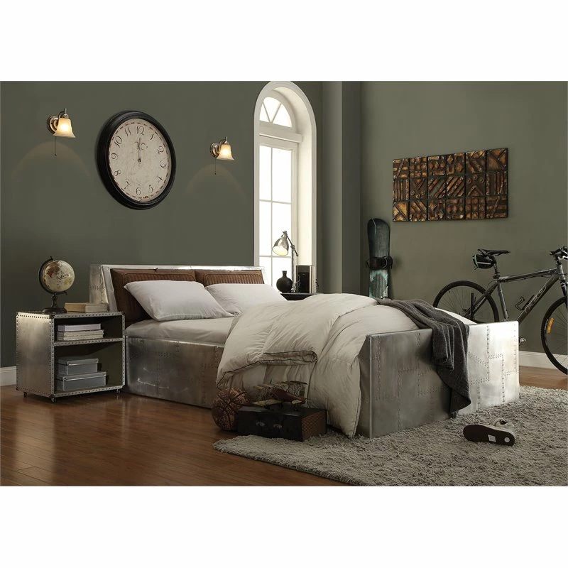 Brand new ๐ Bowery Hill Transitional Wood Nightstand With Nailhead Trim In Gray ๐ - Image 2