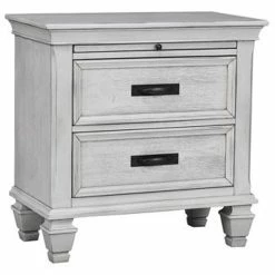 Cheapest 🤩 Bowery Hill 2 Drawer Nightstand With Tray In Antique White 🎉