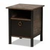 Brand new 🥰 Bowery Hill Two-Tone Rustic Brown And Black Finished Wood Nightstand 🌟