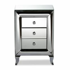 Brand new ✨ Bowery Hill Contemporary Glam And Luxe Mirrored 3-Drawer Nightstand 💯