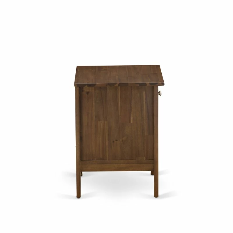 Hot Sale 🛒 East West Furniture Gallatin 18" Wood Nightstand With 1 Drawer In Antique Walnut 🥰 - Image 3