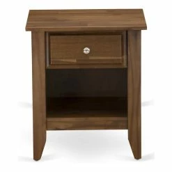 Hot Sale 🛒 East West Furniture Gallatin 18" Wood Nightstand With 1 Drawer In Antique Walnut 🥰