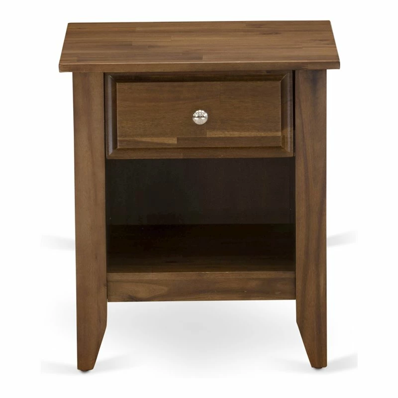 Hot Sale 🛒 East West Furniture Gallatin 18" Wood Nightstand With 1 Drawer In Antique Walnut 🥰