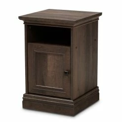 Brand new ✔️ Bowery Hill Transitional Walnut Brown Finished 1-Door Wood Nightstand ⌛