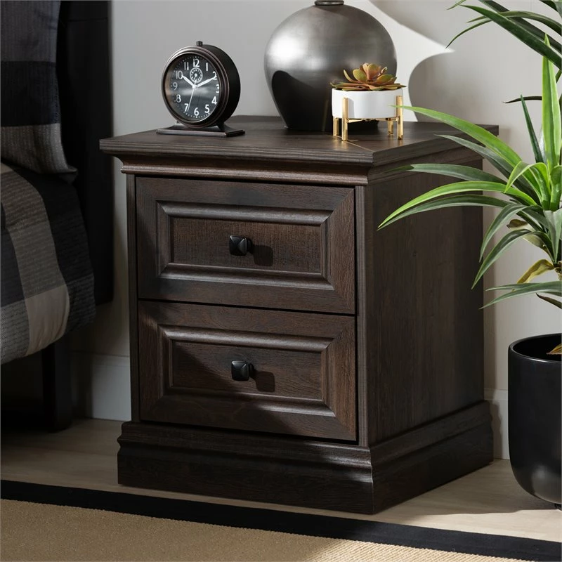 Top 10 ๐คฉ Bowery Hill Transitional Walnut Brown Finished 2-Drawer Wood Nightstand ๐ - Image 7