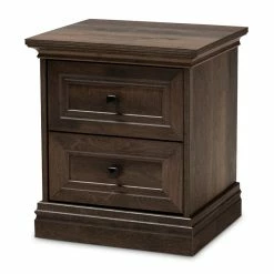 Top 10 🤩 Bowery Hill Transitional Walnut Brown Finished 2-Drawer Wood Nightstand 😀