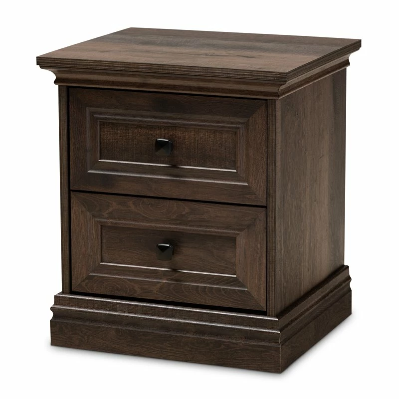 Top 10 ๐คฉ Bowery Hill Transitional Walnut Brown Finished 2-Drawer Wood Nightstand ๐