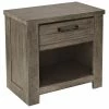 Wholesale 🛒 Home Fare Ruff Hewn 1 Drawer Nightstand In Weathered Gray ⭐