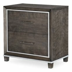 Best Pirce ⌛ Legacy Classic Furniture Counter Point 2 Drawer Brown Wood Nightstand With USB 🛒