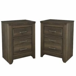 Best Sale 🔥 Home Square 2-Drawer Nightstand In Dark Brown ( Set Of 2 ) 🤩