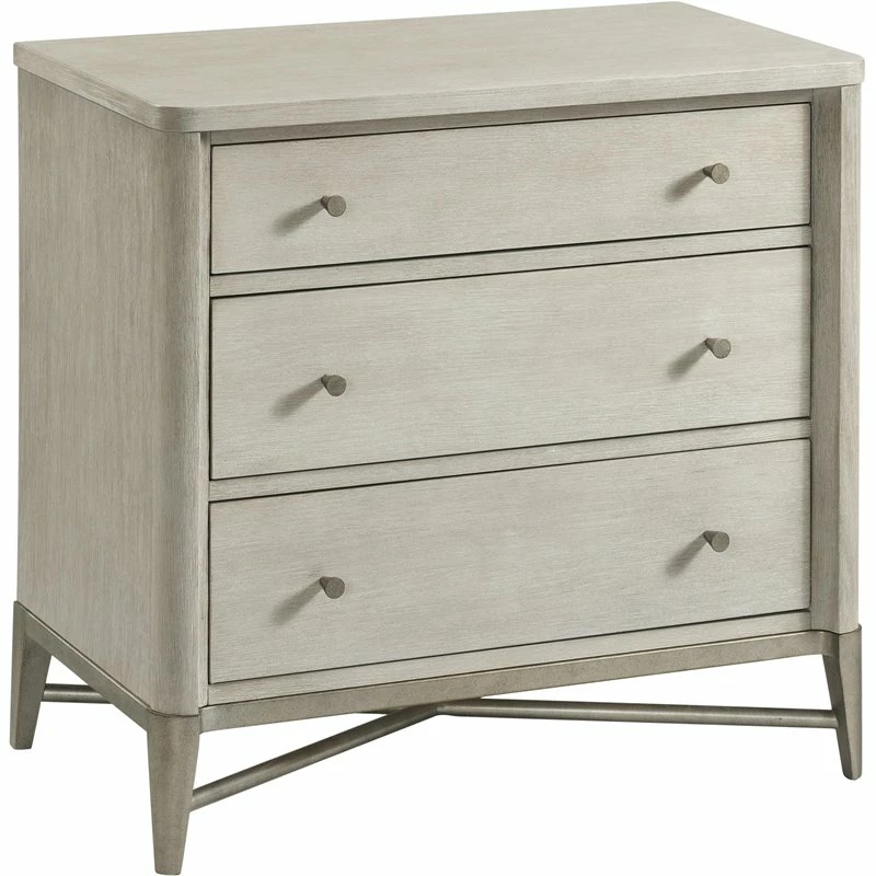 Promo ๐ Riverside Furniture Maisie 3 Drawer Refined Glam Nightstand In Champagne ๐