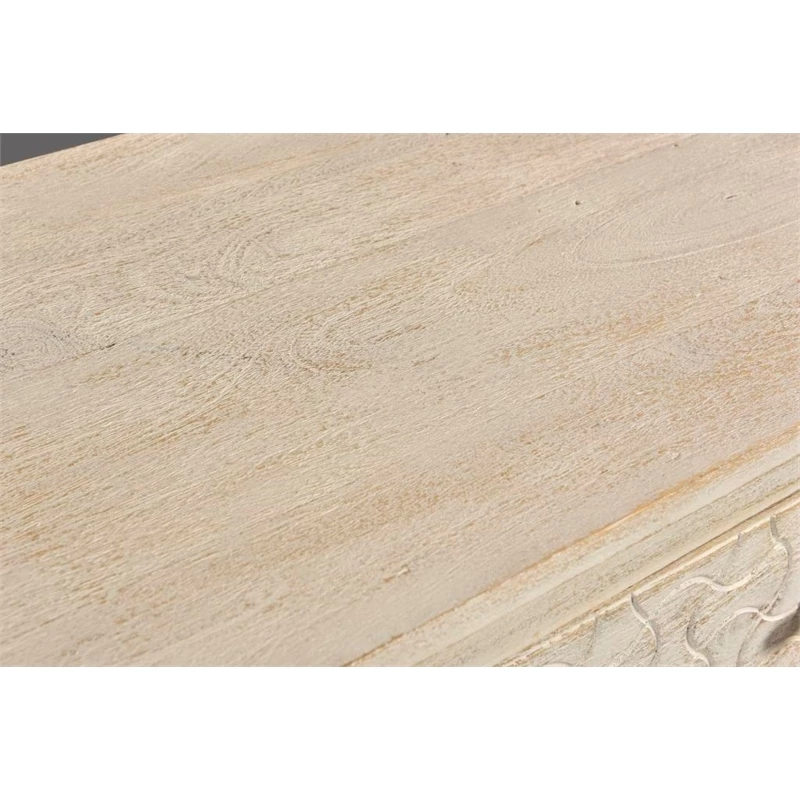 Brand new ๐ฏ Moti Gridley Hand-Carved 3-Drawer Nightstand On Mango Solid Wood In White Wash ๐ฏ - Image 3